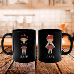 Scottish Moubray Clan Cute Scottish Couple Tartan Personalized Mugs For Couple