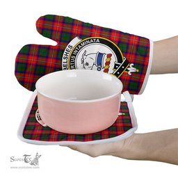 Scottish Belshes Clan Crest Tartan Oven Mitt And Pot Holder Set (2 Oven Mitts + 1 Pot Holder)