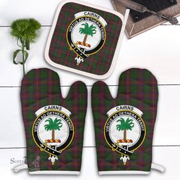 Scottish Cairns Clan Crest Tartan Oven Mitt And Pot Holder Set (2 Oven Mitts + 1 Pot Holder)