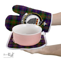 Scottish Chalmers Modern Clan Crest Tartan Oven Mitt And Pot Holder Set (2 Oven Mitts + 1 Pot Holder)