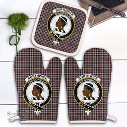 Scottish Borthwick Ancient Clan Crest Tartan Oven Mitt And Pot Holder Set (2 Oven Mitts + 1 Pot Holder)