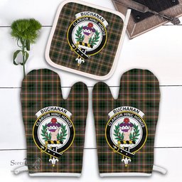 Scottish Buchanan Hunting Clan Crest Tartan Oven Mitt And Pot Holder Set (2 Oven Mitts + 1 Pot Holder)