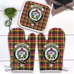 Scottish Buchanan Modern Clan Crest Tartan Oven Mitt And Pot Holder Set (2 Oven Mitts + 1 Pot Holder)