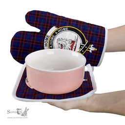 Scottish Home Modern Clan Crest Tartan Oven Mitt And Pot Holder Set (2 Oven Mitts + 1 Pot Holder)