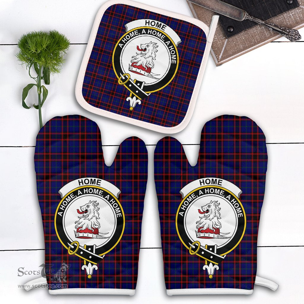 Scottish Home Modern Clan Crest Tartan Oven Mitt And Pot Holder Set (2 Oven Mitts + 1 Pot Holder)