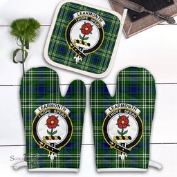 Scottish Learmonth Clan Crest Tartan Oven Mitt And Pot Holder Set (2 Oven Mitts + 1 Pot Holder)