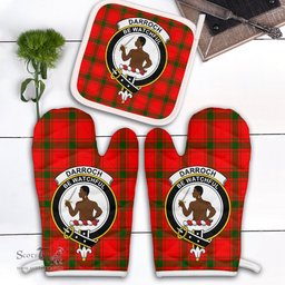 Scottish Darroch Clan Crest Tartan Oven Mitt And Pot Holder Set (2 Oven Mitts + 1 Pot Holder)