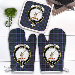 Scottish Guthrie Modern Clan Crest Tartan Oven Mitt And Pot Holder Set (2 Oven Mitts + 1 Pot Holder)