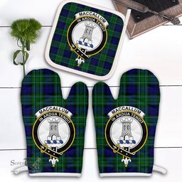 Scottish MacCallum Modern Clan Crest Tartan Oven Mitt And Pot Holder Set (2 Oven Mitts + 1 Pot Holder)