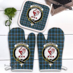 Scottish Cockburn Modern Clan Crest Tartan Oven Mitt And Pot Holder Set (2 Oven Mitts + 1 Pot Holder)