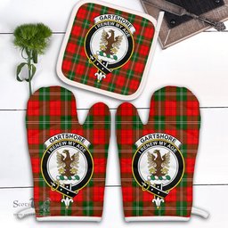Scottish Gartshore Clan Crest Tartan Oven Mitt And Pot Holder Set (2 Oven Mitts + 1 Pot Holder)