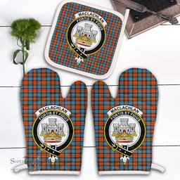 Scottish MacLachlan Ancient Clan Crest Tartan Oven Mitt And Pot Holder Set (2 Oven Mitts + 1 Pot Holder)