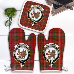 Scottish MacKinnon Modern Clan Crest Tartan Oven Mitt And Pot Holder Set (2 Oven Mitts + 1 Pot Holder)