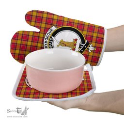 Scottish Scrymgeour Clan Crest Tartan Oven Mitt And Pot Holder Set (2 Oven Mitts + 1 Pot Holder)