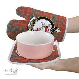 Scottish MacDougall Ancient Clan Crest Tartan Oven Mitt And Pot Holder Set (2 Oven Mitts + 1 Pot Holder)