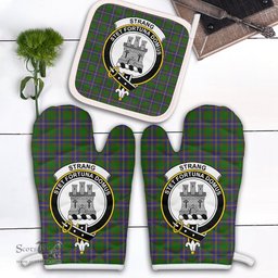 Scottish Strange Of Balkaskie Clan Crest Tartan Oven Mitt And Pot Holder Set (2 Oven Mitts + 1 Pot Holder)