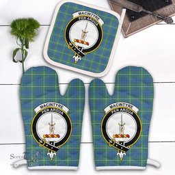 Scottish MacIntyre Hunting Ancient Clan Crest Tartan Oven Mitt And Pot Holder Set (2 Oven Mitts + 1 Pot Holder)