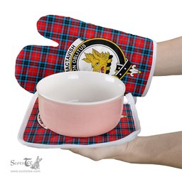 Scottish MacTavish Modern Clan Crest Tartan Oven Mitt And Pot Holder Set (2 Oven Mitts + 1 Pot Holder)