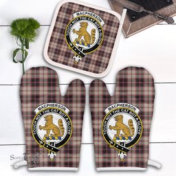 Scottish MacPherson Hunting Ancient Clan Crest Tartan Oven Mitt And Pot Holder Set (2 Oven Mitts + 1 Pot Holder)