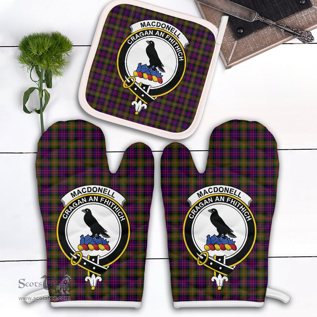 Scottish MacDonnell Of Glengarry Modern Clan Crest Tartan Oven Mitt And Pot Holder Set (2 Oven Mitts + 1 Pot Holder)