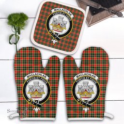 Scottish MacLachlan Hunting Modern Clan Crest Tartan Oven Mitt And Pot Holder Set (2 Oven Mitts + 1 Pot Holder)