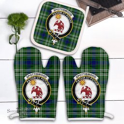 Scottish Spottiswood Clan Crest Tartan Oven Mitt And Pot Holder Set (2 Oven Mitts + 1 Pot Holder)