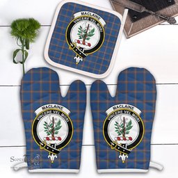 Scottish MacLaine Of Loch Buie Hunting Ancient Clan Crest Tartan Oven Mitt And Pot Holder Set (2 Oven Mitts + 1 Pot Holder)