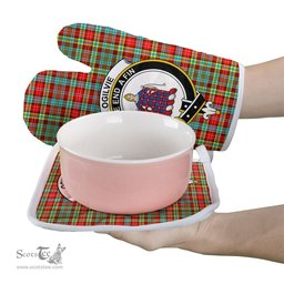 Scottish Ogilvie Clan Crest Tartan Oven Mitt And Pot Holder Set (2 Oven Mitts + 1 Pot Holder)