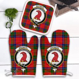 Scottish MacNicol Of Scorrybreac Clan Crest Tartan Oven Mitt And Pot Holder Set (2 Oven Mitts + 1 Pot Holder)