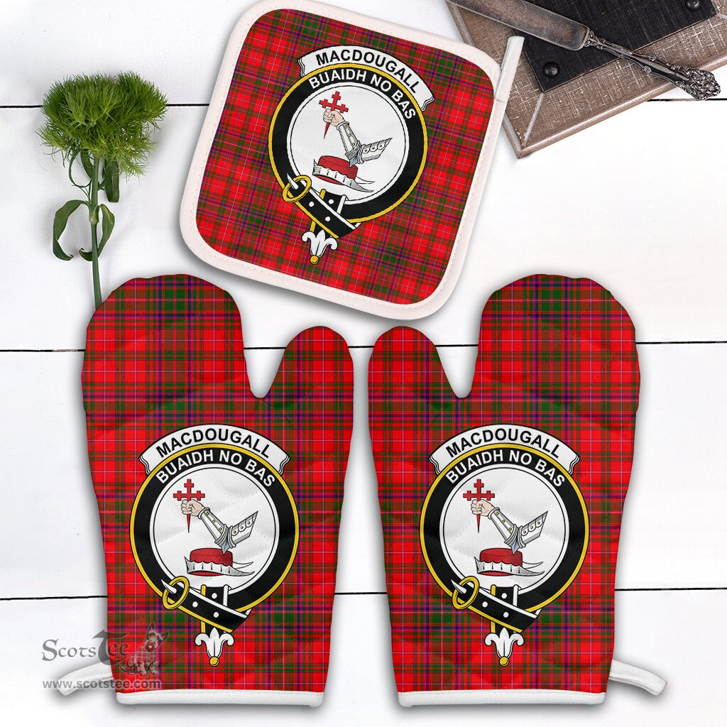 Scottish MacDougall Modern Clan Crest Tartan Oven Mitt And Pot Holder Set (2 Oven Mitts + 1 Pot Holder)