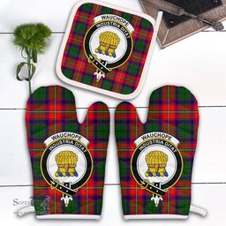Scottish Wauchope Clan Crest Tartan Oven Mitt And Pot Holder Set (2 Oven Mitts + 1 Pot Holder)
