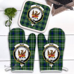 Scottish Mow Clan Crest Tartan Oven Mitt And Pot Holder Set (2 Oven Mitts + 1 Pot Holder)