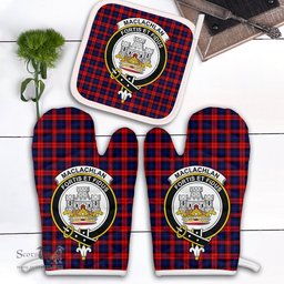 Scottish MacLachlan Modern Clan Crest Tartan Oven Mitt And Pot Holder Set (2 Oven Mitts + 1 Pot Holder)