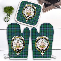 Scottish Urquhart Ancient Clan Crest Tartan Oven Mitt And Pot Holder Set (2 Oven Mitts + 1 Pot Holder)