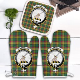 Scottish MacMillan Old Ancient Clan Crest Tartan Oven Mitt And Pot Holder Set (2 Oven Mitts + 1 Pot Holder)