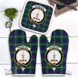 Scottish MacIntyre Hunting Modern Clan Crest Tartan Oven Mitt And Pot Holder Set (2 Oven Mitts + 1 Pot Holder)