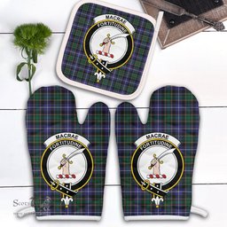 Scottish MacRae Hunting Modern Clan Crest Tartan Oven Mitt And Pot Holder Set (2 Oven Mitts + 1 Pot Holder)