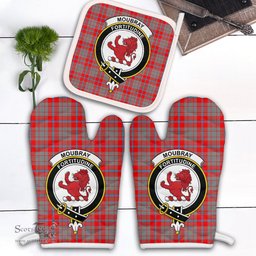 Scottish Moubray Clan Crest Tartan Oven Mitt And Pot Holder Set (2 Oven Mitts + 1 Pot Holder)