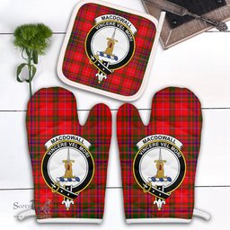 Scottish MacDowall Clan Crest Tartan Oven Mitt And Pot Holder Set (2 Oven Mitts + 1 Pot Holder)