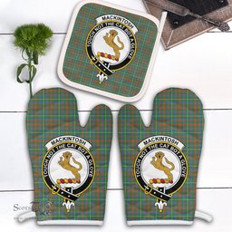 Scottish MacKintosh Hunting Ancient Clan Crest Tartan Oven Mitt And Pot Holder Set (2 Oven Mitts + 1 Pot Holder)