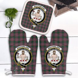 Scottish MacFarlane Hunting Modern Clan Crest Tartan Oven Mitt And Pot Holder Set (2 Oven Mitts + 1 Pot Holder)