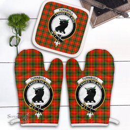 Scottish Turnbull Dress Clan Crest Tartan Oven Mitt And Pot Holder Set (2 Oven Mitts + 1 Pot Holder)