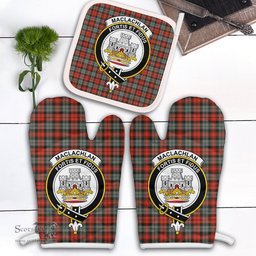 Scottish MacLachlan Weathered Clan Crest Tartan Oven Mitt And Pot Holder Set (2 Oven Mitts + 1 Pot Holder)