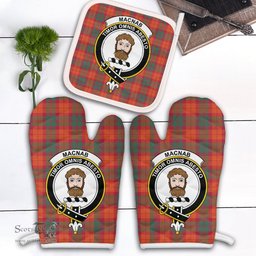 Scottish MacNab Ancient Clan Crest Tartan Oven Mitt And Pot Holder Set (2 Oven Mitts + 1 Pot Holder)
