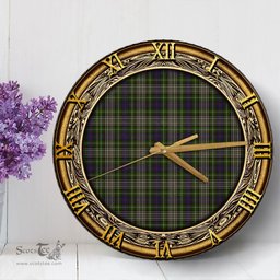 ScotsTee Shop Scottish Davidson Tulloch Dress Clan Tartan Wooden Wall Clock