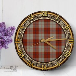 ScotsTee Shop Scottish Davidson Dress Dancers Clan Tartan Wooden Wall Clock