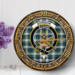 ScotsTee Shop Scottish Gordon Dress Ancient Clan Crest Tartan Wooden Wall Clock
