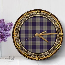 ScotsTee Shop Scottish Cunningham Dress Blue Dancers Clan Tartan Wooden Wall Clock