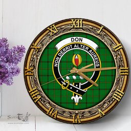 ScotsTee Shop Scottish Don _Tribe of Mar Clan Crest Tartan Wooden Wall Clock