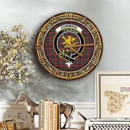 ScotsTee Shop Scottish Cumming Hunting Modern Clan Crest Tartan Wooden Wall Clock